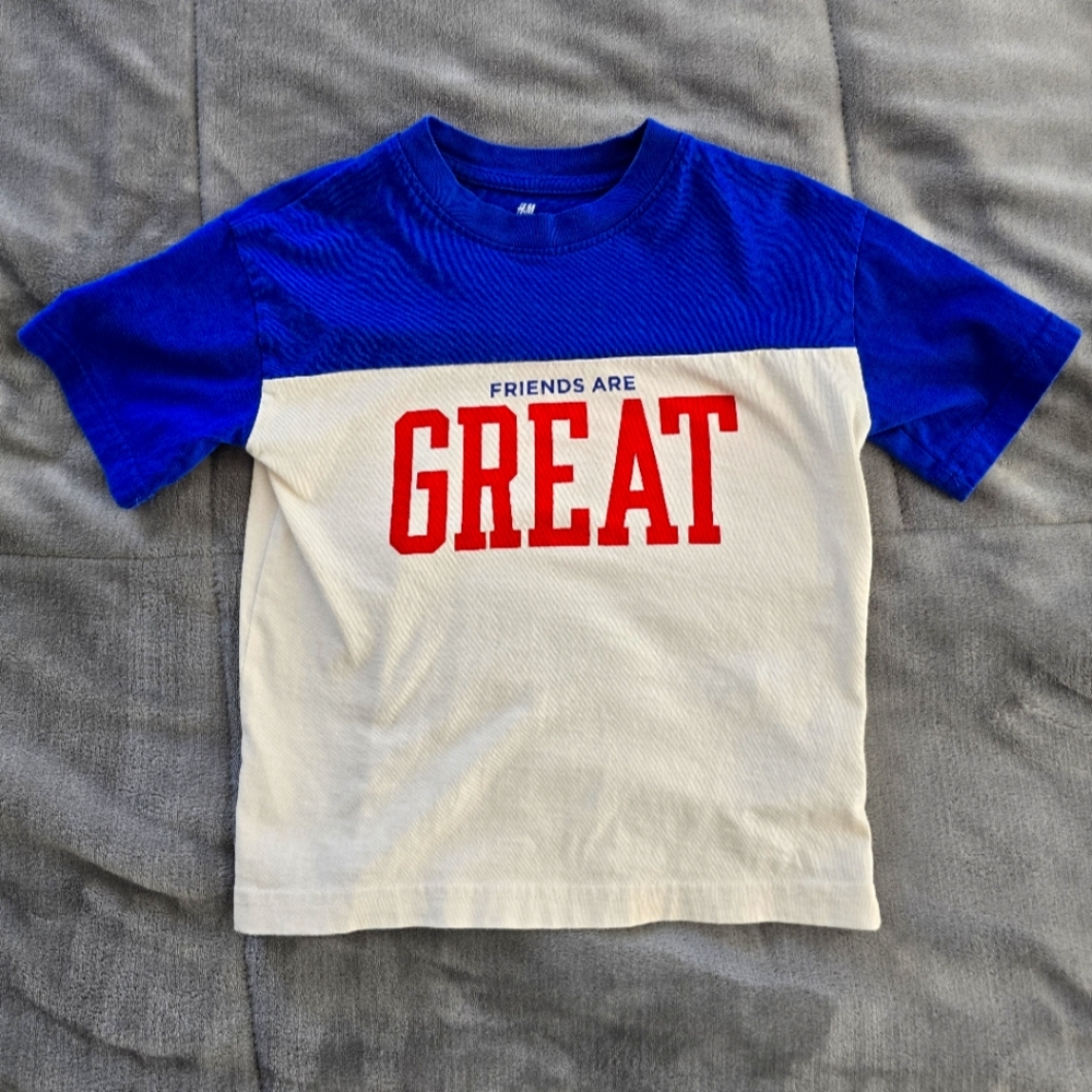 Boys H&M Blue and White Graphic T-Shirt